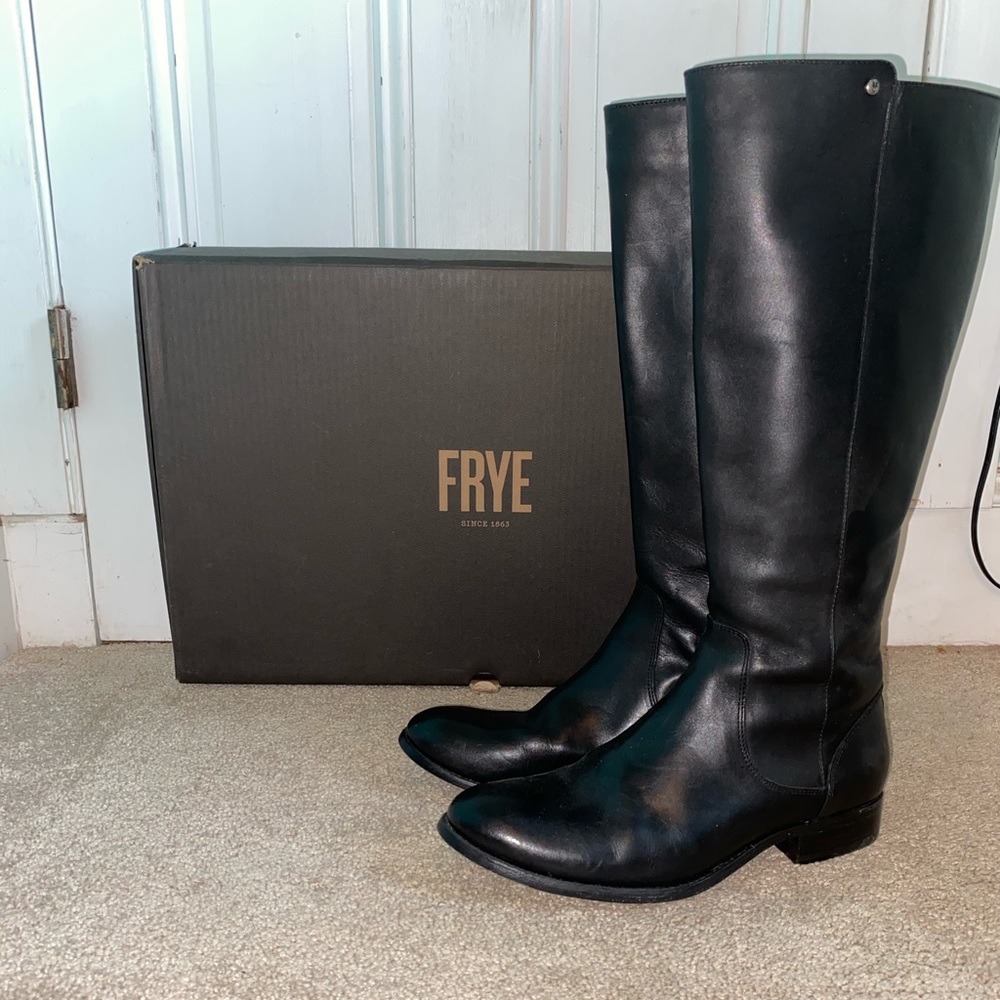 Frye Melissa Stud Black ZIP boots
